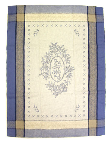 Set of 3 Jacquard dish cloths (Monogramme. blue) - Click Image to Close